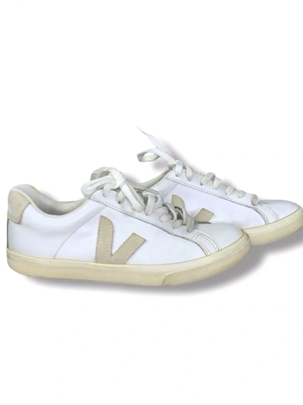 Veja Esplar Bi-Color Extra White Sable Low Top Sneakers Size 5